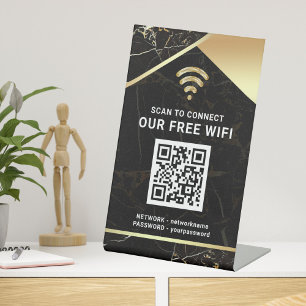 Stijlvolle gepersonaliseerde QR-code wifi-netwerkw Reclamebord Met Voetstuk