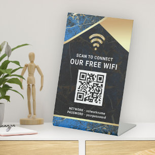 Stijlvolle gepersonaliseerde QR-code wifi-netwerkw Reclamebord Met Voetstuk