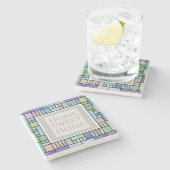 Stijlvolle gepersonaliseerde tekst stenen onderzetter (Zijkant)