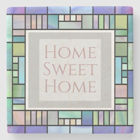 Stijlvolle gepersonaliseerde tekst stenen onderzetter (Voorkant)