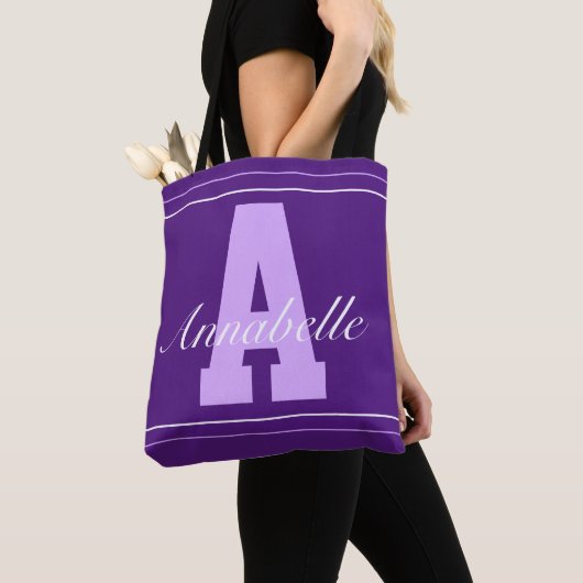 Stijlvolle gepersonaliseerde typografie-naam canva tote bag (Dichtbij)