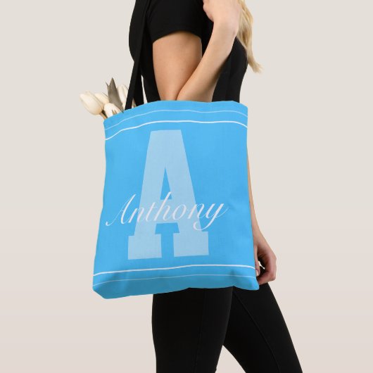 Stijlvolle gepersonaliseerde typografie-naam canva tote bag (Dichtbij)
