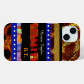 Stijlvolle & gepersonaliseerde veelkleurige strepe Case-Mate iPhone case (Achterkant (horizontaal))