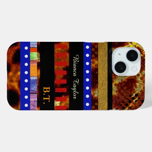 Stijlvolle & gepersonaliseerde veelkleurige strepe Case-Mate iPhone case (Achterkant (horizontaal))