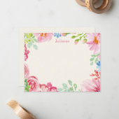 Stijlvolle, gepersonaliseerde Waterverf Notitiekaartje (Voorkant / Achterkant in situ)