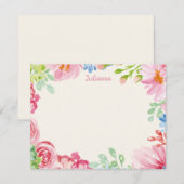 Stijlvolle, gepersonaliseerde Waterverf Notitiekaartje (Voorkant / Achterkant)