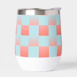 Stijlvolle geruite gradiënt poeder blauw koraal ro