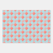 Stijlvolle geruite gradiënt poeder blauw koraal ro inpakpapier vel (Voorkant 2)