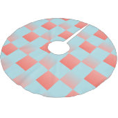 Stijlvolle geruite gradiënt poeder blauw koraal ro kerstboom rok (Gekanteld)