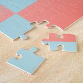Stijlvolle geruite gradiënt poeder blauw koraal ro legpuzzel (Zijkant)