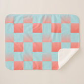 Stijlvolle geruite gradiënt poeder blauw koraal ro sherpa deken (Voorkant (horizontaal))
