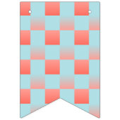 Stijlvolle geruite gradiënt poeder blauw koraal ro vlaggetjes (Eerste vlag)