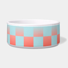 Stijlvolle geruite gradiënt poeder blauw koraal ro voerbakje