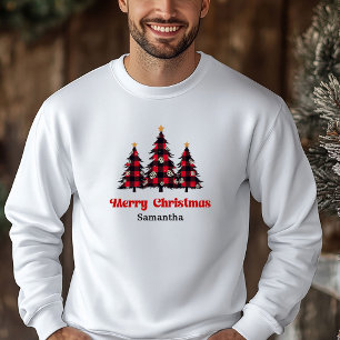 Stijlvolle geruite kerstboom sweatshirt winter  