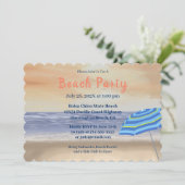 Stijlvolle geschilderde Beach Party uitnodiging (Staand voorkant)
