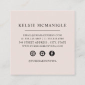 Stijlvolle geschilderde bloemboeghs | Zwart Vierkante Visitekaartje (Achterkant)