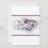 Stijlvolle geschilderde bloemen bruiloft uitnodigi kaart (Achterkant)