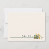 Stijlvolle gestapelde boeken Multipurpose Flat Notitiekaartje (Voorkant)