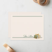 Stijlvolle gestapelde boeken Multipurpose Flat Notitiekaartje (Voorkant / Achterkant in situ)