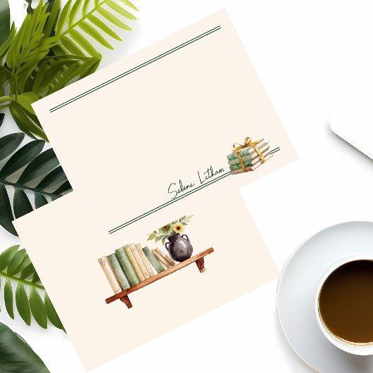 Stijlvolle gestapelde boeken Multipurpose Flat Notitiekaartje