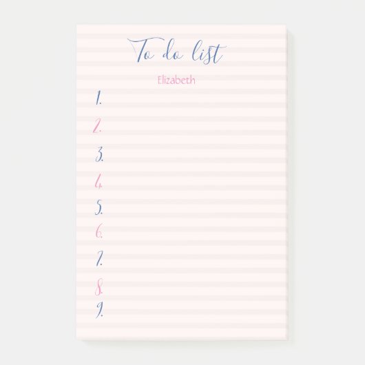 Stijlvolle gestreepte takenlijst post-it® notes (Voorkant)