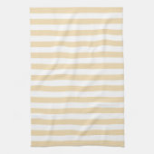 Stijlvolle gestreepte witte en goudblonde handdoek (Verticaal)