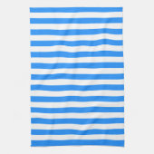 Stijlvolle gestreepte witte en heldere blauwe theedoek (Verticaal)