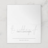 Stijlvolle getinte script namen datum bruiloft plaatskaartje (Buitenkant ongevouwen)