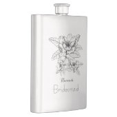 Stijlvolle, getrokken bloemen Bridesmaid Flask Flacon (Rechts)