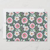 Stijlvolle geverfde bloem bespaart de datum save the date (Achterkant)