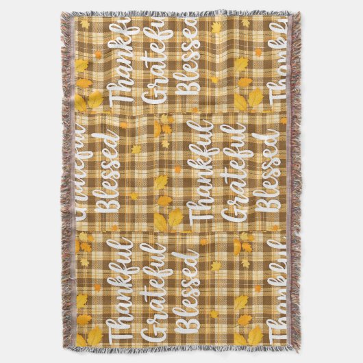 Stijlvolle gezegende, dankbare, dankbare Thanksgiv Deken (Voorkant Verticaal)