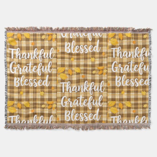 Stijlvolle gezegende, dankbare, dankbare Thanksgiv Deken (Voorkant)