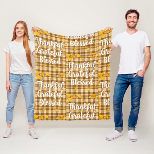 Stijlvolle gezegende, dankbare, dankbare Thanksgiv Fleece Deken (In situ)