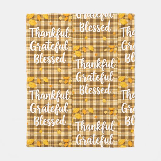 Stijlvolle gezegende, dankbare, dankbare Thanksgiv Fleece Deken (Voorkant)