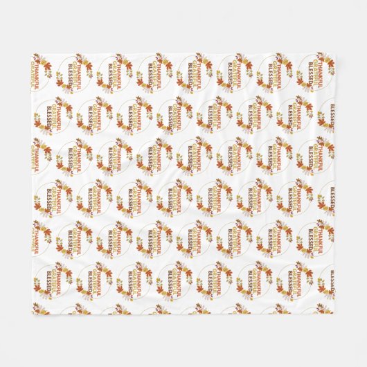 Stijlvolle gezegende, dankbare, dankbare Thanksgiv Fleece Deken (Voorkant (Horizontaal))