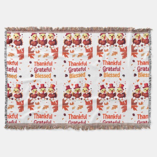 Stijlvolle gezegende, dankbare Thanksgiving Deken (Voorkant)
