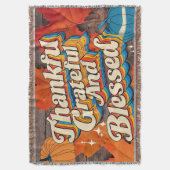 Stijlvolle gezegende, dankbare Thanksgiving Deken (Voorkant Verticaal)