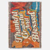 Stijlvolle gezegende, dankbare Thanksgiving Deken (Voorkant Verticaal)