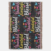 Stijlvolle gezegende, dankbare Thanksgiving Deken (Voorkant Verticaal)