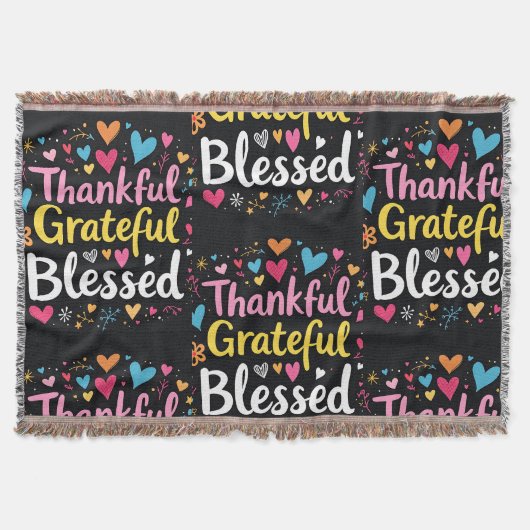 Stijlvolle gezegende, dankbare Thanksgiving Deken (Voorkant)