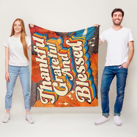 Stijlvolle gezegende, dankbare Thanksgiving Fleece Deken (In situ)