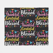Stijlvolle gezegende, dankbare Thanksgiving Fleece Deken (Voorkant (Horizontaal))