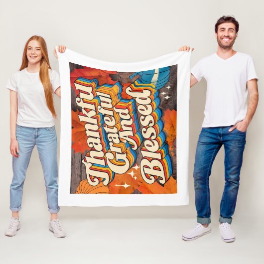 Stijlvolle gezegende, dankbare Thanksgiving Fleece Deken (In situ)