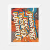 Stijlvolle gezegende, dankbare Thanksgiving Fleece Deken (Voorkant)