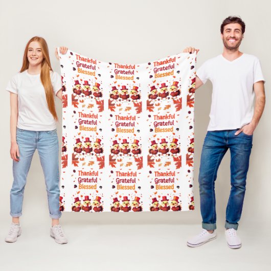 Stijlvolle gezegende, dankbare Thanksgiving Fleece Deken (In situ)