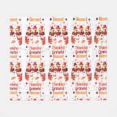 Stijlvolle gezegende, dankbare Thanksgiving Fleece Deken (Voorkant (Horizontaal))
