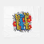 Stijlvolle gezegende, dankbare Thanksgiving Fleece Deken (Voorkant (Horizontaal))