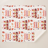 Stijlvolle gezegende, dankbare Thanksgiving Sherpa Deken (Voorkant (horizontaal))