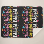 Stijlvolle gezegende, dankbare Thanksgiving Sherpa Deken (Voorkant (horizontaal))