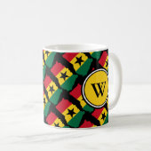 Stijlvolle GHANA Gezegende Natie Monogram Gift Koffiemok (Voorkant rechts)